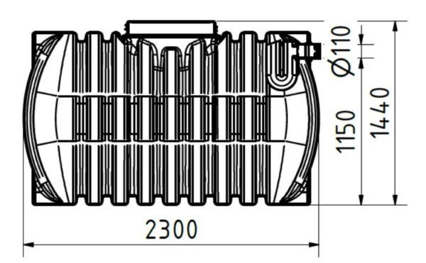 Réservoir d’eau souterrain alimentaire RIKUTEC AT 112 – PEHD – 280 kg – Ø600 mm – 15340075 – Image 2